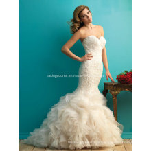 New Arrival Sweetheart Bridal Gown Embroidary Ruffle Wedding Dress